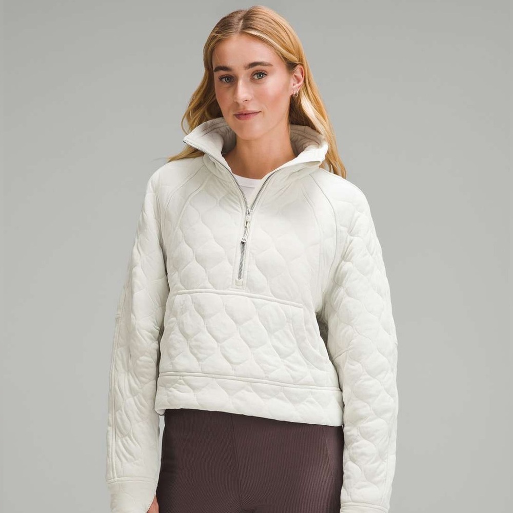 Lululemon Scuba Oversized Quilted Half Zip Pullover - Bone